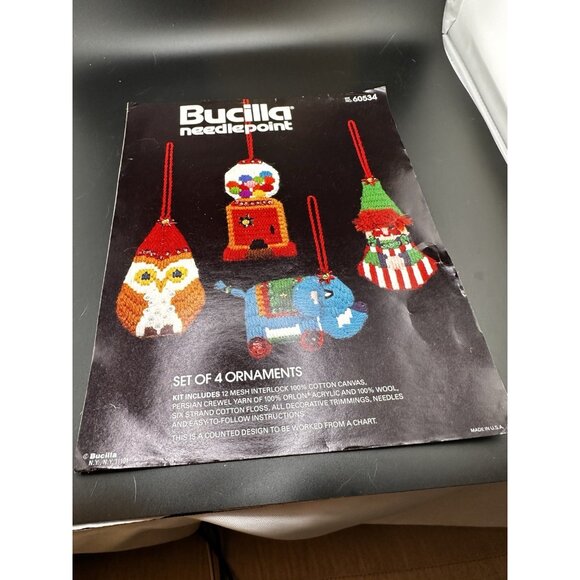 Vtg Bucilla Set Of 4 Toy Ornament Needlepoint Kit 60534 Incomplete READ MORE - Picture 5 of 9